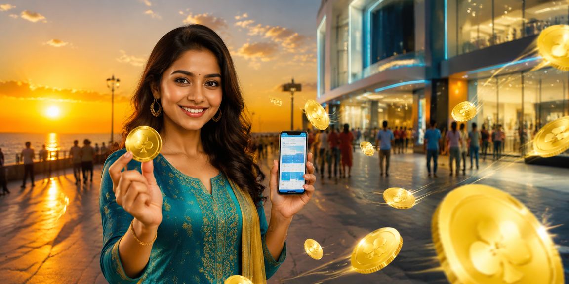 Player logging in on mobile device at Indian setting