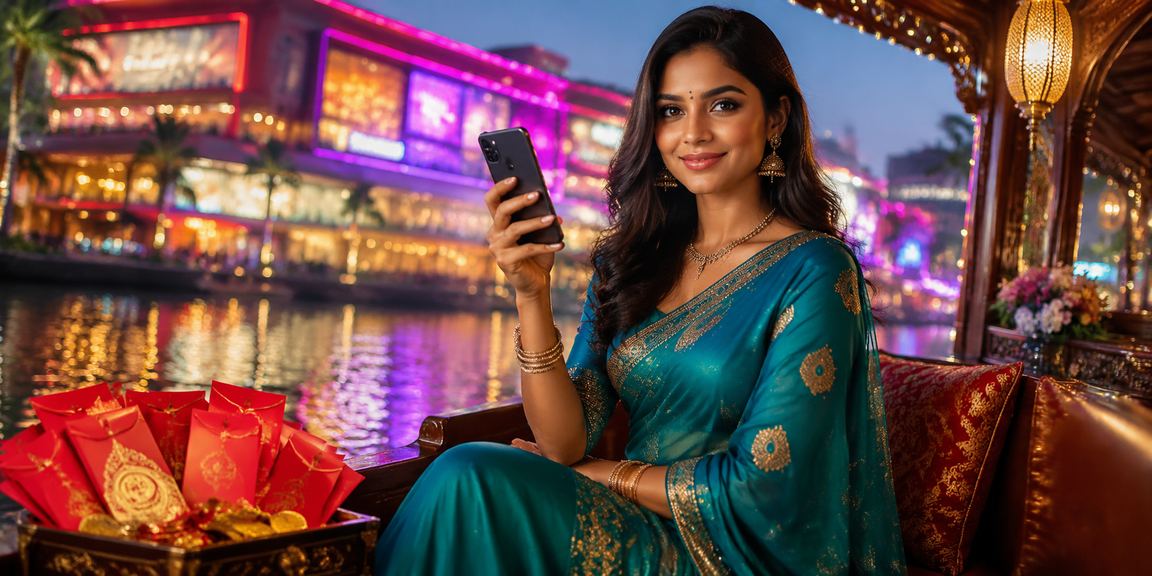 Luxurious VIP player enjoying online betting experience in Kerala setting